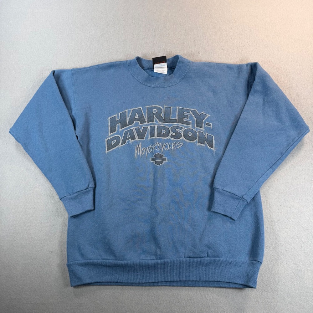 Vintage Harley Davidson Earl Smalls Marietta GA 10th Anniversary Sweatshirt Blue